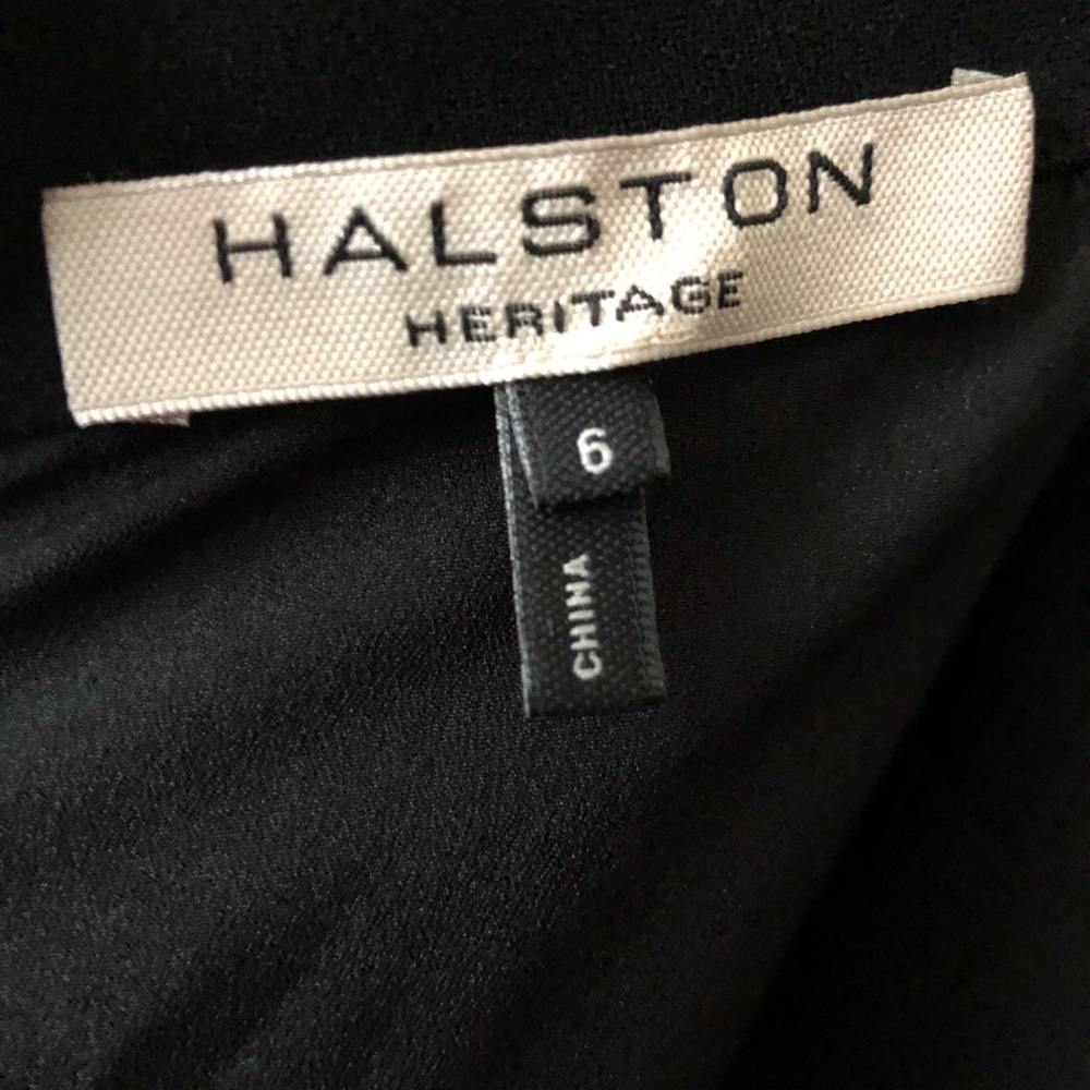 HALSTON HERITAGE Black + Silver Strapless Deep V Formal Maxi Gown Dress Size 6 - Picture 8 of 11
